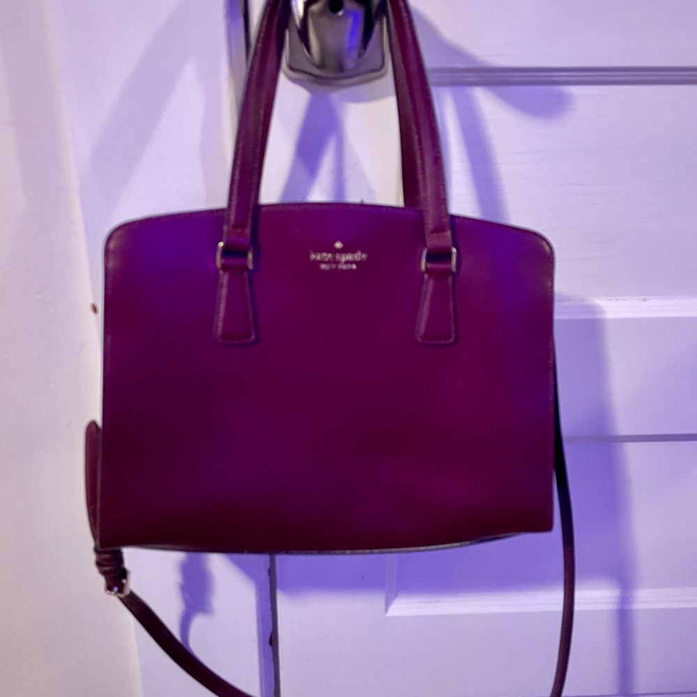 Kate Spade Purple Leather Tote Bag